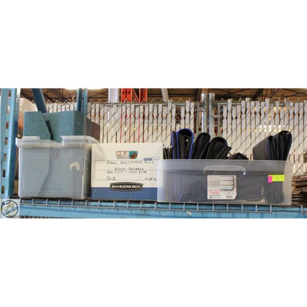 MIXED STATIONARY/CRAFTS + TOTE FILLED W/9 BINDERS+