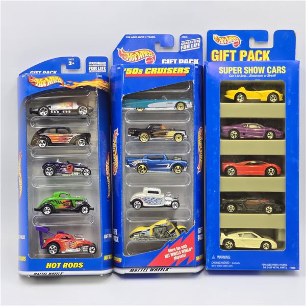 Hot Wheels 5 Car Gift Pack lot of 3