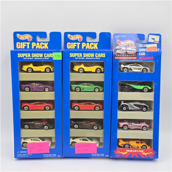 Hot Wheels 5 Car Gift Pack lot of 3