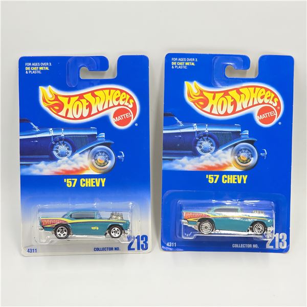 Hot Wheels Blue Card 57 Chevy Pair