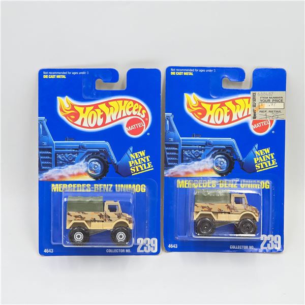 Hot Wheels Blue Card Mercedes Unimog Pair