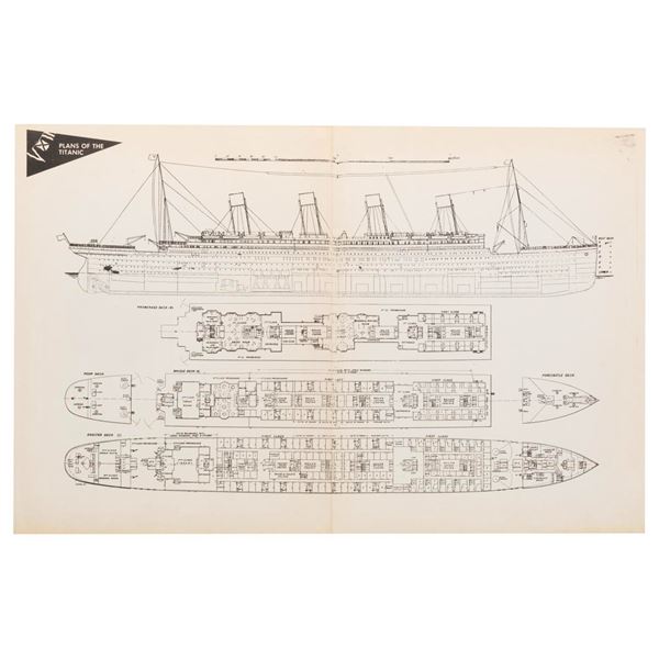 A Harper Goff owned" Plans of the Titanic" Print.