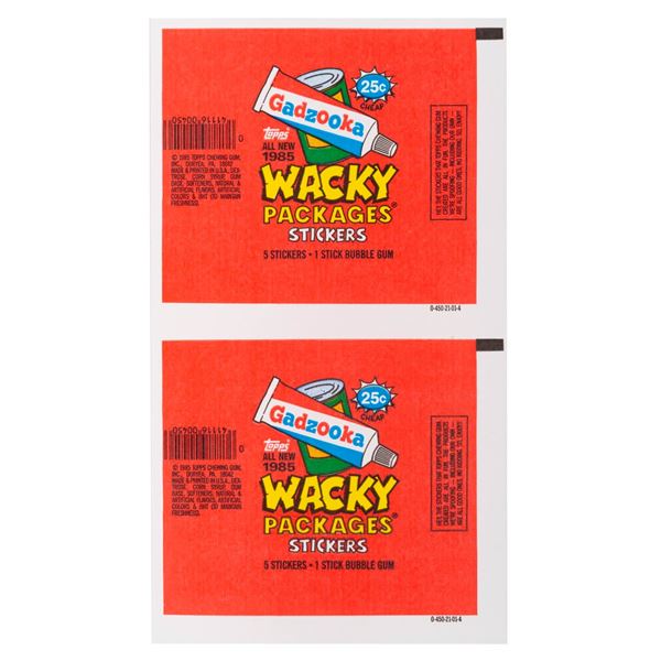A Strip of 1985 Wacky Packages Wrappers.