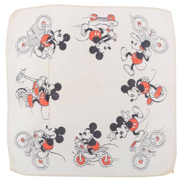 A 1930s Mickey Mouse on Bikes Hanky.