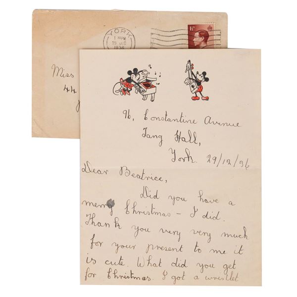 A 1936 Christmas Letter on Mickey Mouse Stationery.