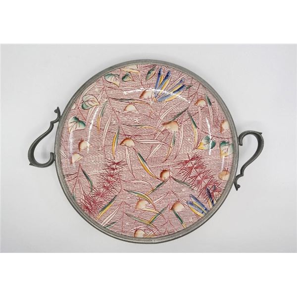 A"Fantasia" Milkweed Ballet Plate with Metal Serving Rim.