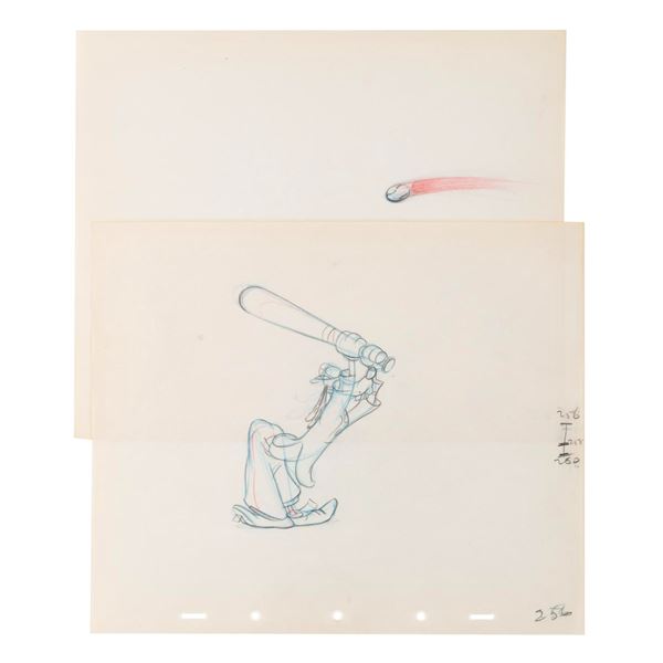 A"How To Play Baseball" Goofy Production Drawing.