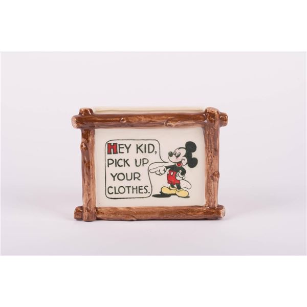 A Mickey Mouse Ceramic Planter by Evan K. Shaw Pottery.