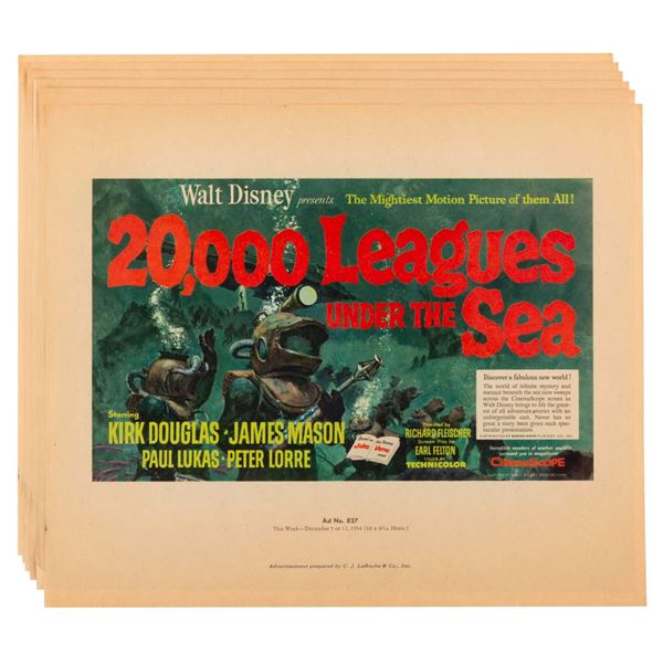 A 1954 Set of"20,000 Leagues Under the Sea" Ads.