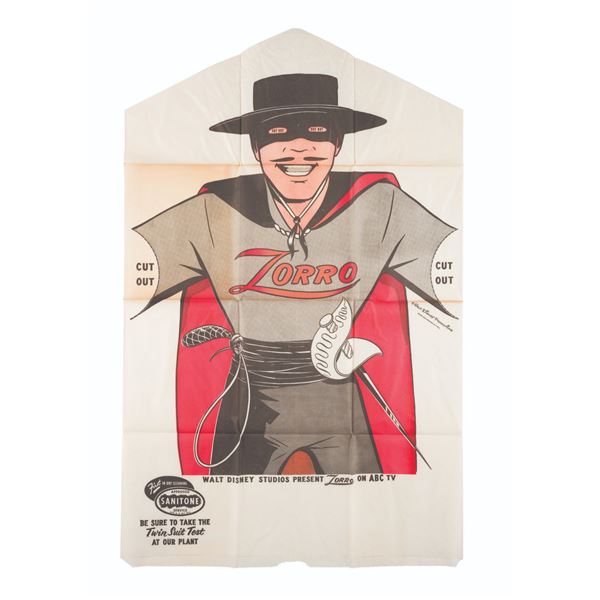 A Zorro Promotional Garment Cover and Costume.