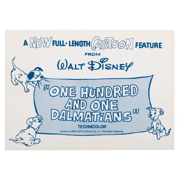 A Rare"One Hundred and One Dalmatians" Promotional Pamphlet.