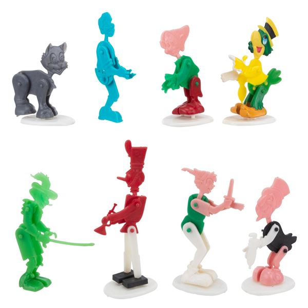A Collection of Marx Disney Snap-Eeze Toys.