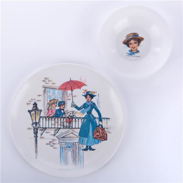 A"Mary Poppins" Melmac Plate and Bowl Set.