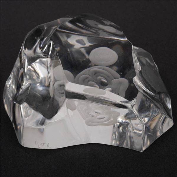 A Mickey Mouse Crystal Rock Paperweight.