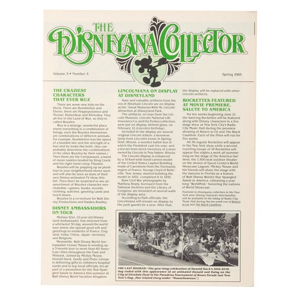 The Disneyana Collector Spring 1985 Issue.