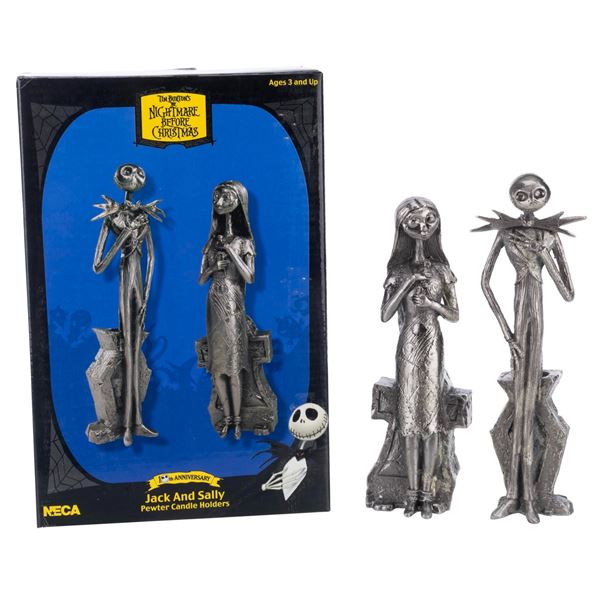 A Pair of"Nightmare Before Christmas" Pewter Candle Holders.