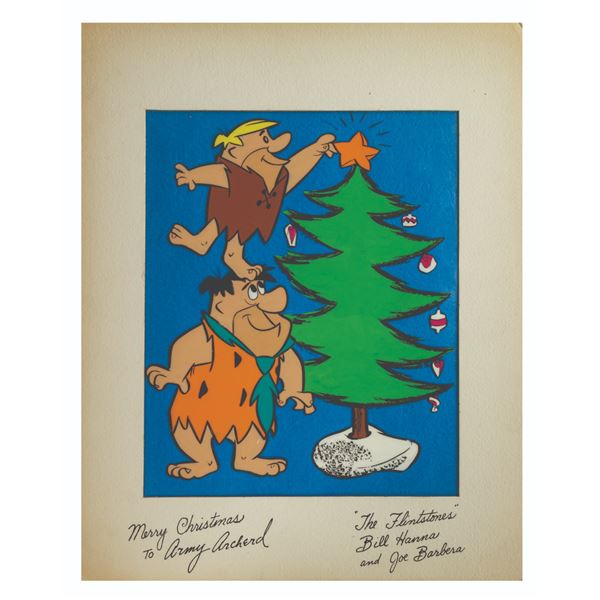 A Hanna & Barbera"The Flintstones" Christmas Card Cel.