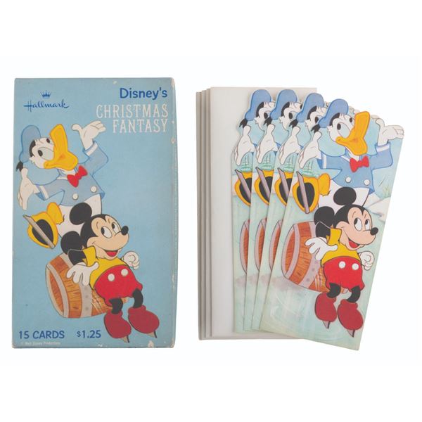 Four Mickey and Donald Unused Christmas Cards.