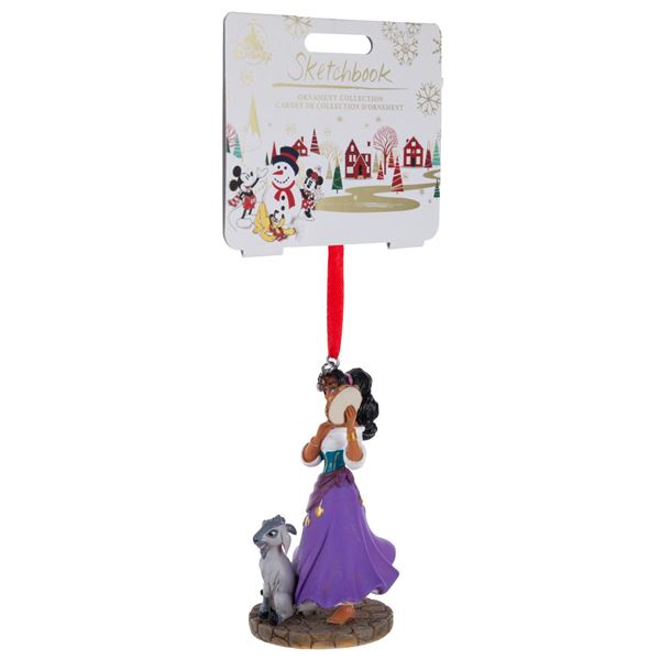 An Esmeralda and Djali Sketchbook Ornament.