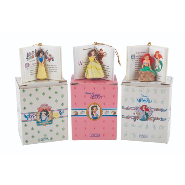 A Trio of Disney Princess Story Book Ornaments.