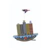 Image 5 : A Superman Leaps Tall Buildings Wind Up Tin Toy.