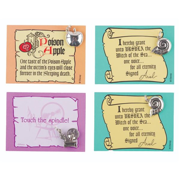 Four WDCC Disney Princess Prop Sterling Silver Charms.