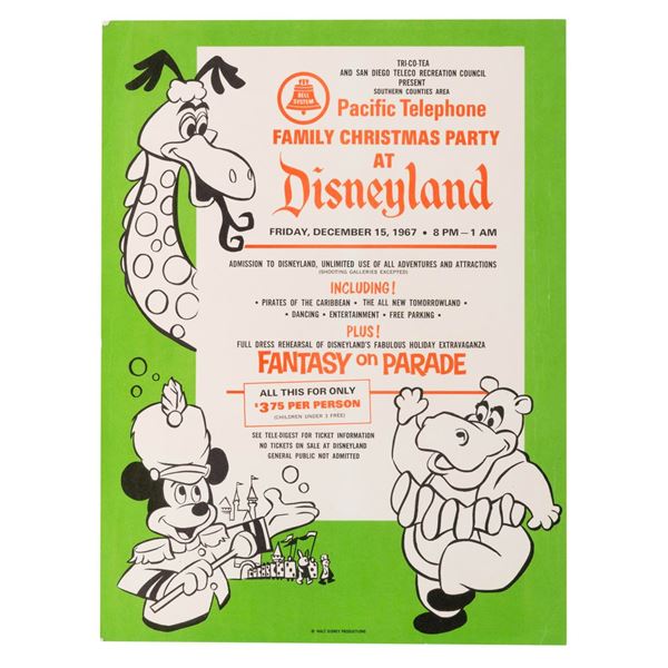 A 1967 Disneyland Family Christmas Party Mini Poster.