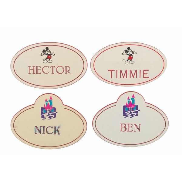 Four Disneyland/35th Anniversary Cast Member Name Tags.