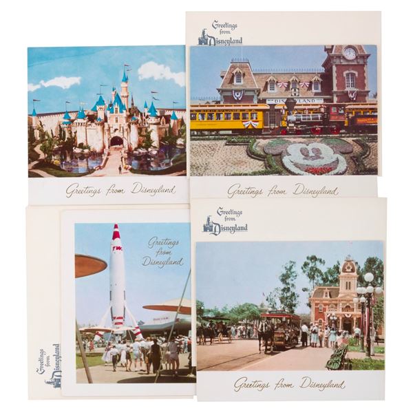 A Set of 1950s"Greetings From Disneyland" Gibson Cards.