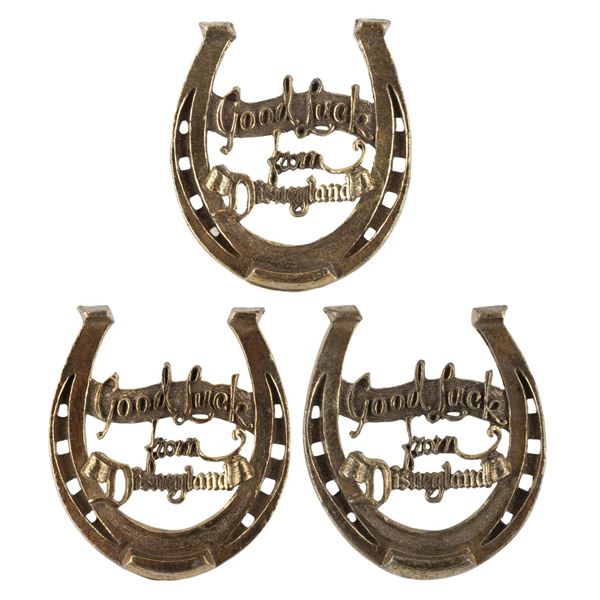A Trio of"Good Luck from Disneyland" Souvenir Horseshoes.