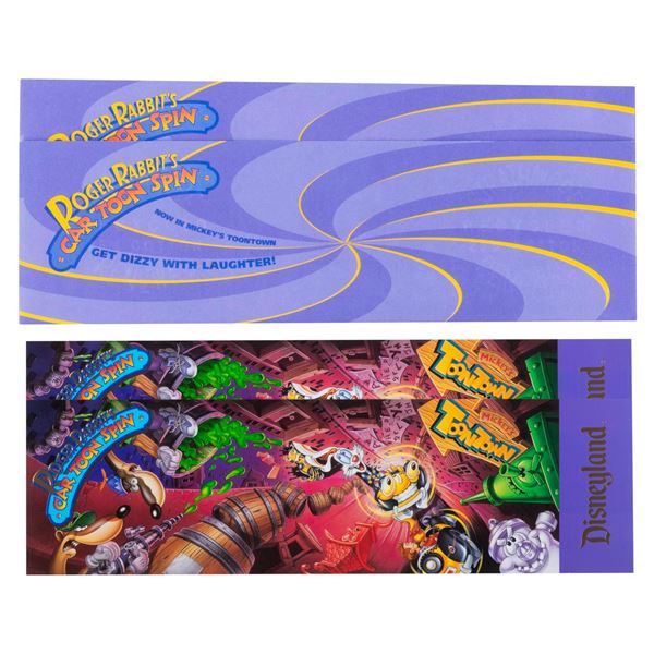 A Pair of Roger Rabbit's Car Toon Spin Premiere Invitations.
