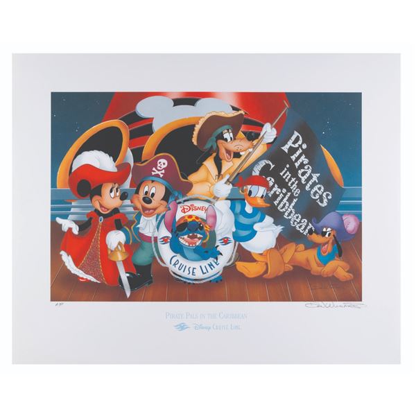 A Disney Cruise Lines"Pirate Pals in The Caribbean" Litho by Don Williams.
