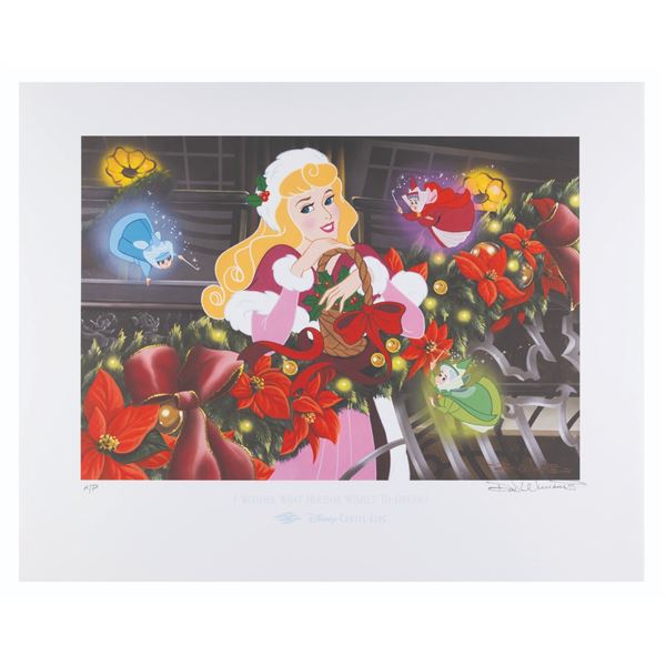 A Disney Cruise Lines Sleeping Beauty Holiday Litho.