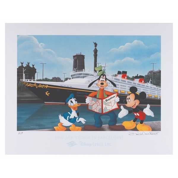 A Disney Cruise Lines"How Are Things In Barcelona?" Litho by Don Williams.