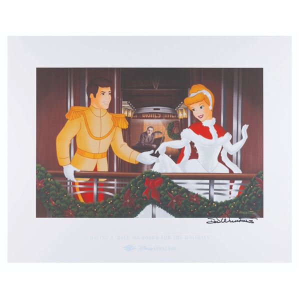 A Disney Cruise Lines Cinderella Holiday Litho by Don Williams.