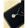 Image 4 : NEW STERLING SILVER 3CT SIMULATED DIAMOND (CZ) HALO NECKLACE, ADJUSTABLE 16"-18" MOUNTED IN 925 STER