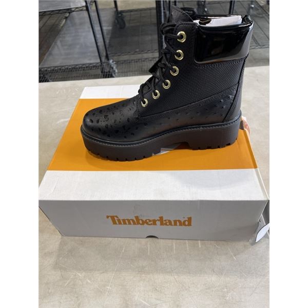 NEW TIMBERLAND STONE STREET 6 IN LACE WATERPROOF BLACK FULL GRAIN BOOT, SIZE WMENS 9