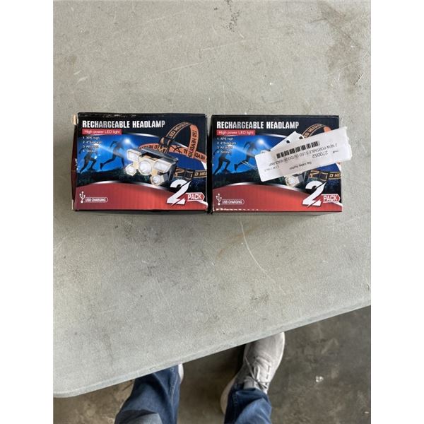 2 NEW PORTABLE 5 LED OUTDOOR HEADLAMP SET