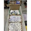 Image 1 : 3 TRAYS OF NEW ELECTRICAL BULB CONNECTORS, METAL HALLIDE BULBS ETC