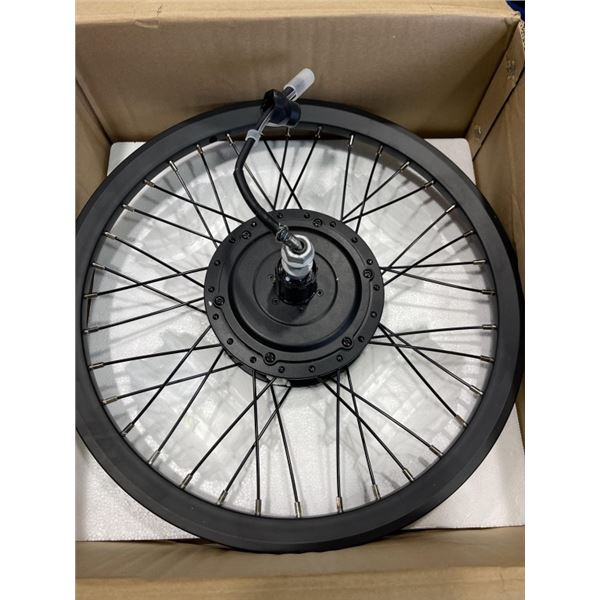 NEW 16INCH REAR ELECTRIC BIKE WHEEL WITH MOTOR, LIGHTLY DAMAGED CABLE CONNECTOR