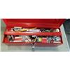 Image 2 : RED METAL TOOL BOX W/ CONTENTS