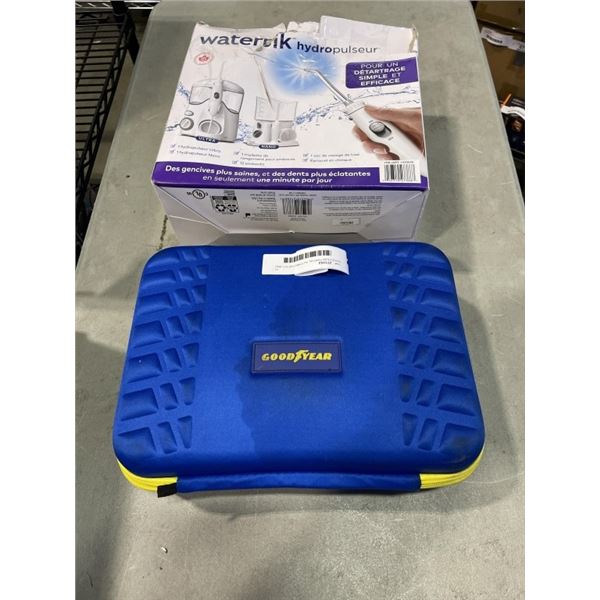 GOODYEAR PARTIAL AUTOMOTIVE KIT AND WATER PIK FLOSSER SET, STORE RETURN