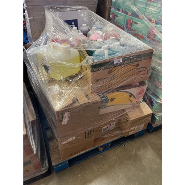 PALLET OF ASSORTED CLEANING PRODUCTS, DISH DETERGENT ETC