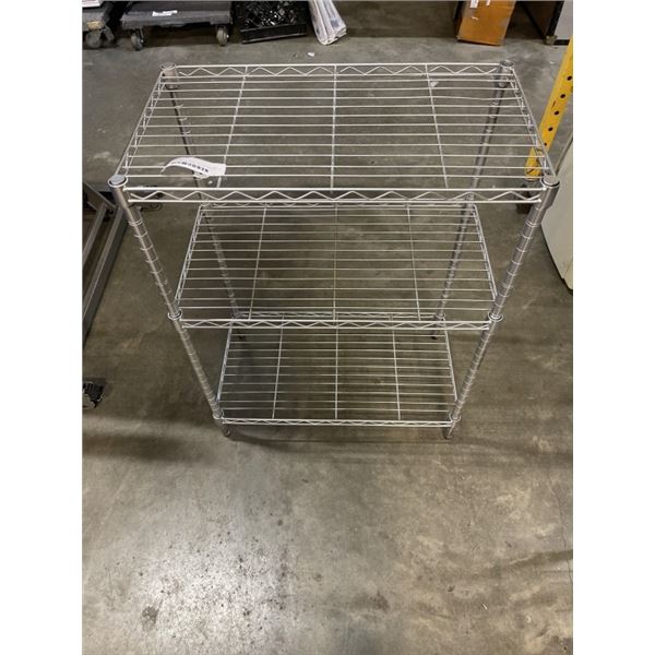 CHROME STORAGE SHELF, 24 X 14 INCH 32 INCH TALL, 3 SHELVES
