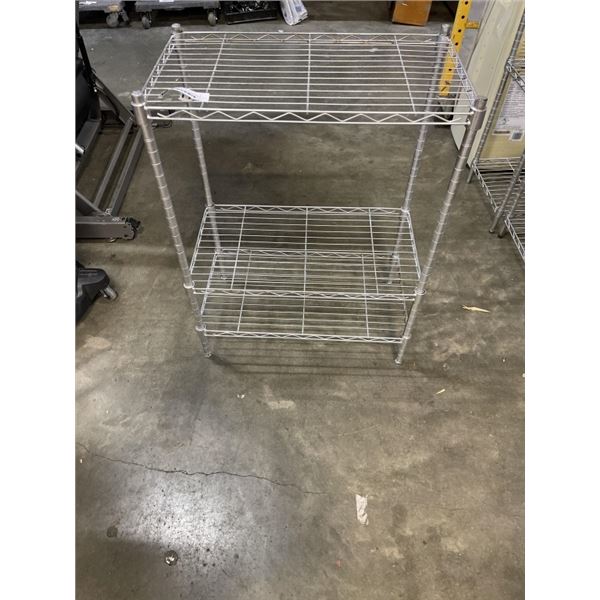 CHROME STORAGE SHELF, 24 X 14 INCH 32 INCH TALL, 3 SHELVES