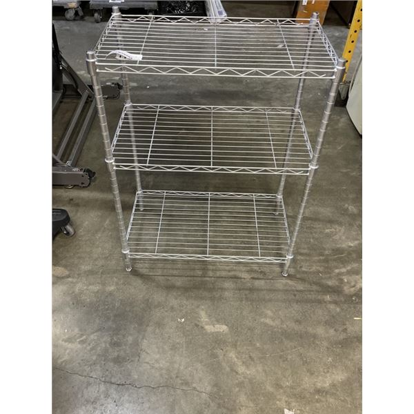 CHROME STORAGE SHELF, 24 X 14 INCH 32 INCH TALL, 3 SHELVES