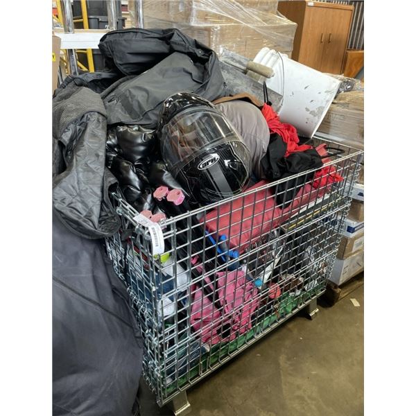 PALLET OF ASSORTED GOODS, CONTENTS OF REPOSESSSED VEHICLES, BIN NOT INCLUDED