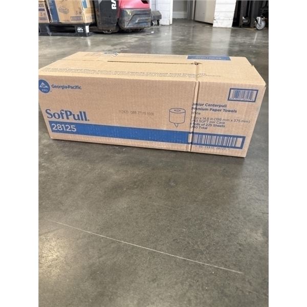 NEW CASE OF SOFPULL JUNIOR CENTERPULL PREMIUM PAPER TOWELS, WHITE 7.8 INCH X 14.8 INCH 225 SHEETS PE