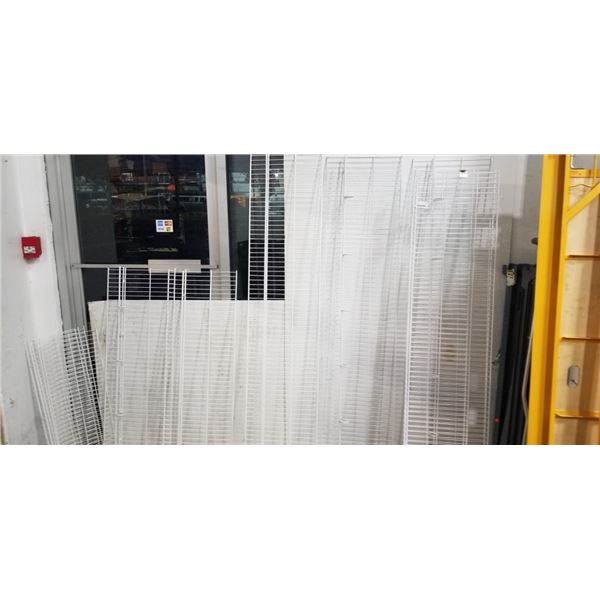 LOT OF WHITE WIRE SHELVING