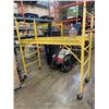 Image 4 : YELLOW ROLLING SCAFFOLD SECTION, 29 X 74 INCH, HAS DECKING FRAME NO WOOD